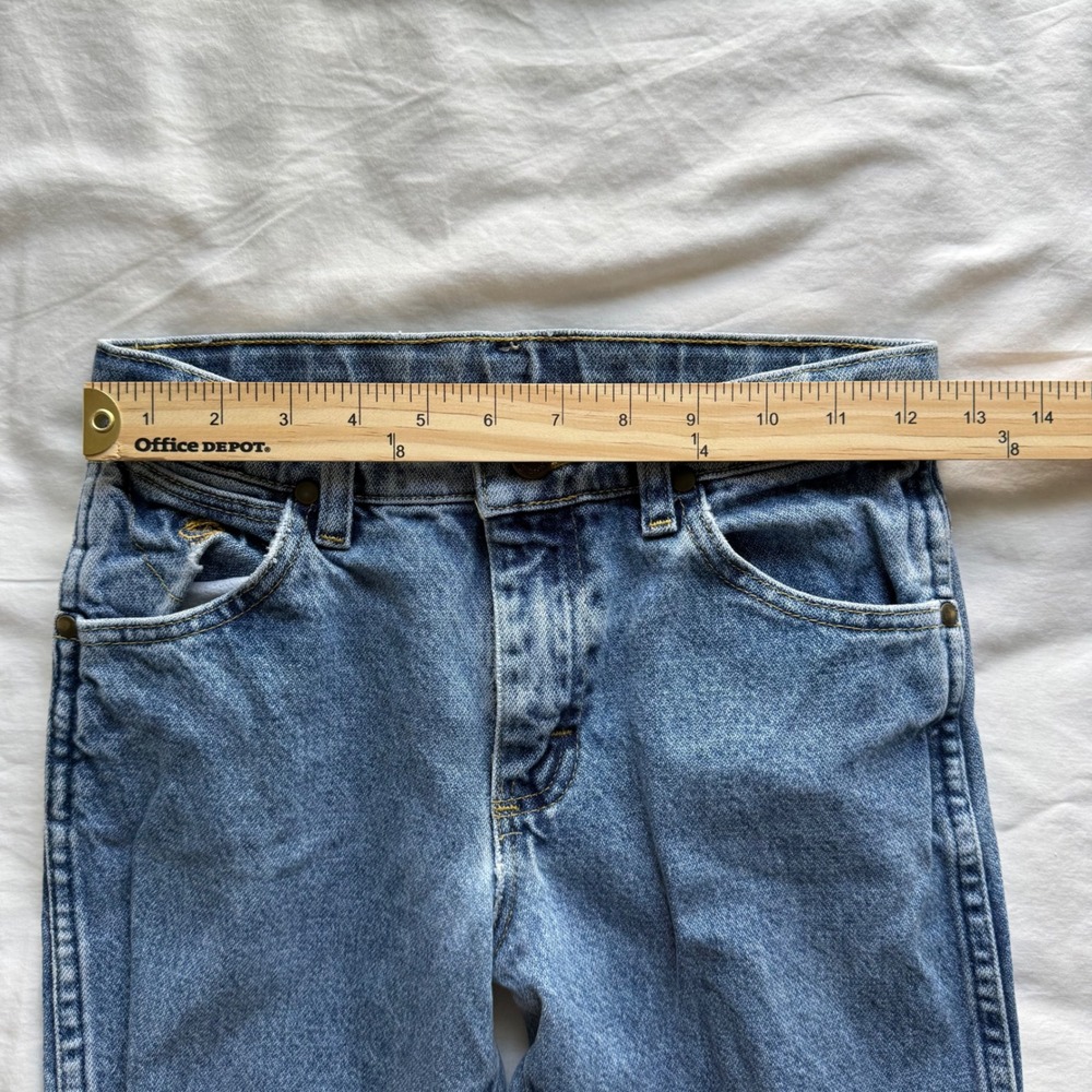 Wrangler Boys Straight Leg Jeans Medium Wash Blue Denim Adjustable Waist Size 10 - Picture 7 of 10